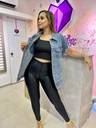 LEGGINS EFECTO CUERINA NEGRO