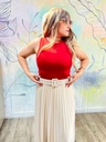 FALDA PLISADA ROXANA BEIGE