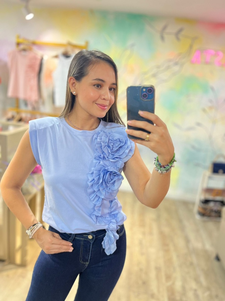 TOP LUCERITO AZUL