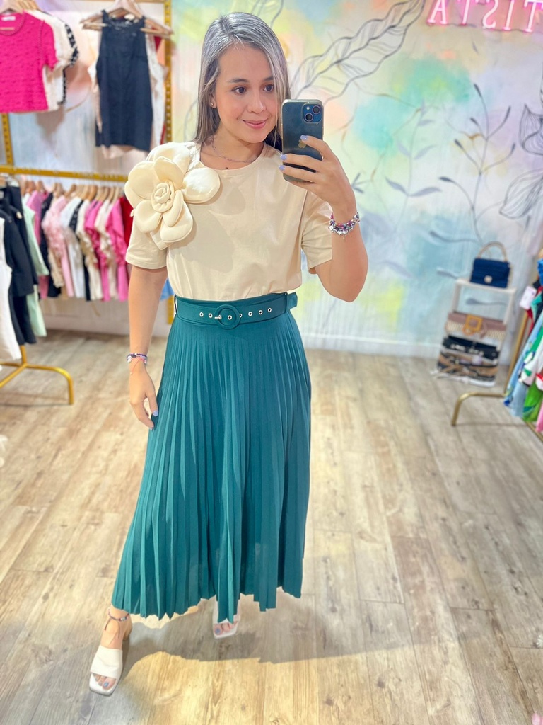 FALDA PLISADA PARIS VERDE