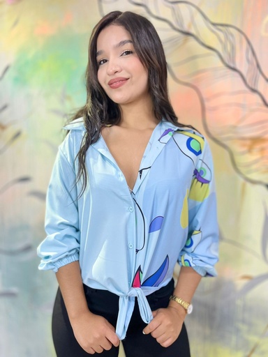 CAMISERA OJITOS CELESTE