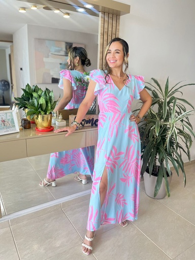 VESTIDO DANNA AZUL/ROSA