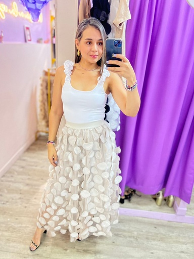 FALDA FARINA TAUPE