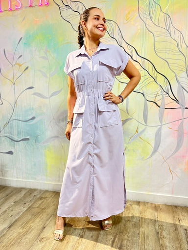 VESTIDO VALERIA GRIS AZULADO